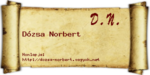 Dózsa Norbert névjegykártya