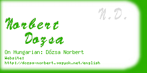 norbert dozsa business card