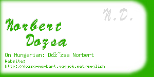 norbert dozsa business card